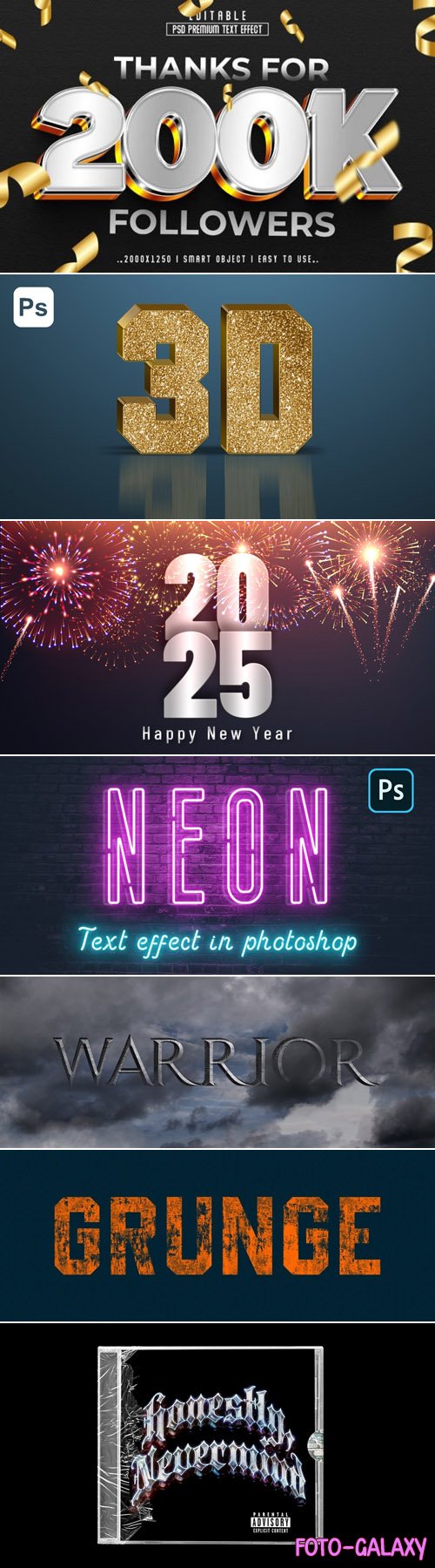15+ New 3D Editable Text Effects for Photoshop