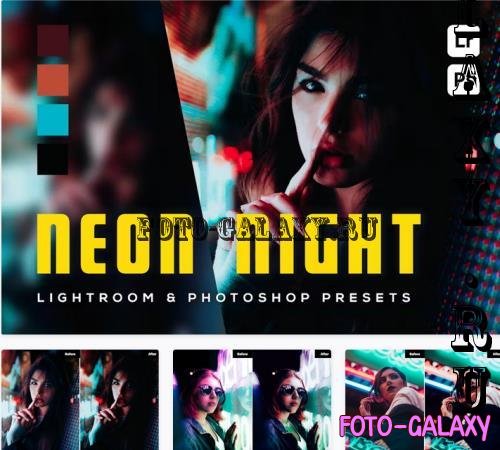 6 Neon Night Lightroom and Photoshop Presets - WCXW7SD