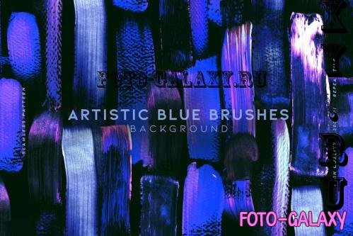 Artistic Blue Brushes Pattern - 202290993