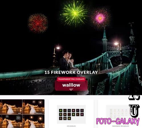 Realistic Fireworks png transparent photo overlays - 7MJGWGN