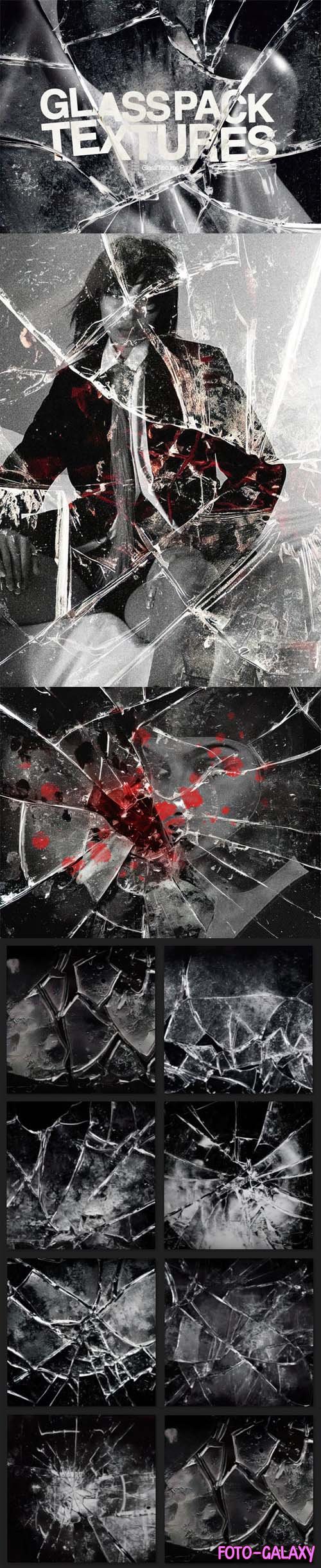 Broken Glass Overlays Pack for Photoshop