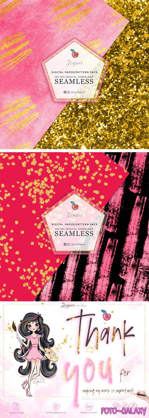 Glittering Seamless Patterns Pack