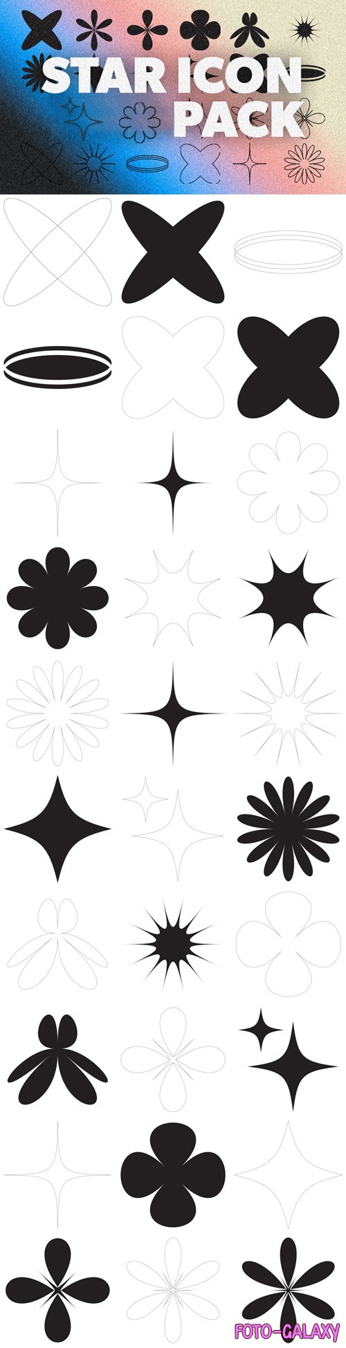 Stars & Shapes Icons Pack
