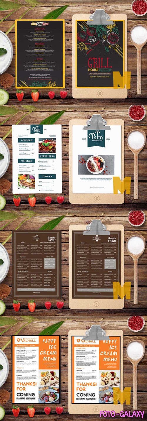 9 Restaurant & Cafe Menus - PSD Templates Bundle