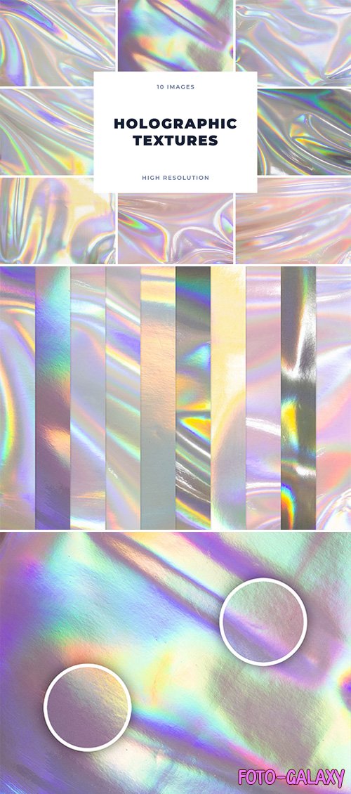 Glistening Holographic Textures Pack for Photoshop