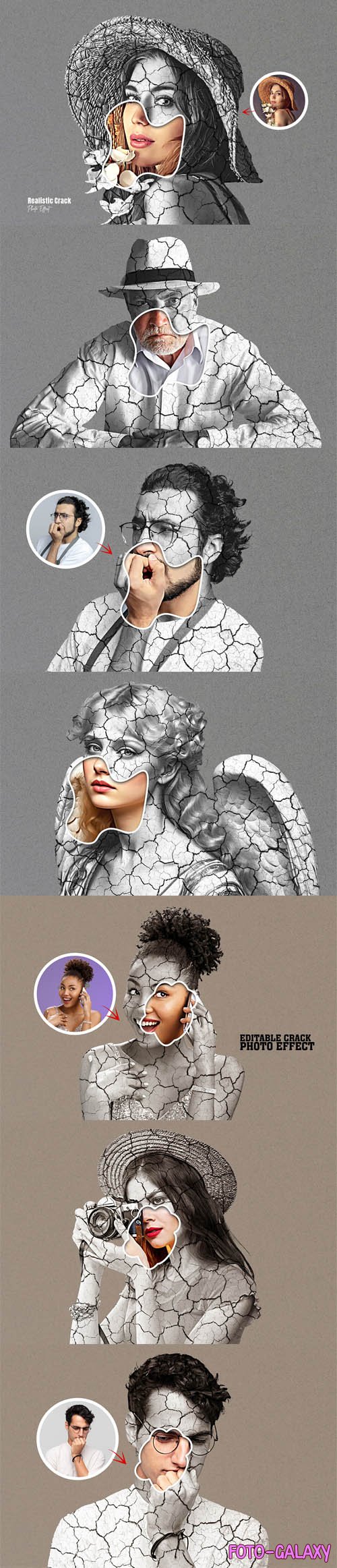 Realistic Crack Photo Effects for Photoshop