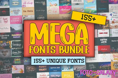 Mega Font Bundle - 158 Premium Fonts