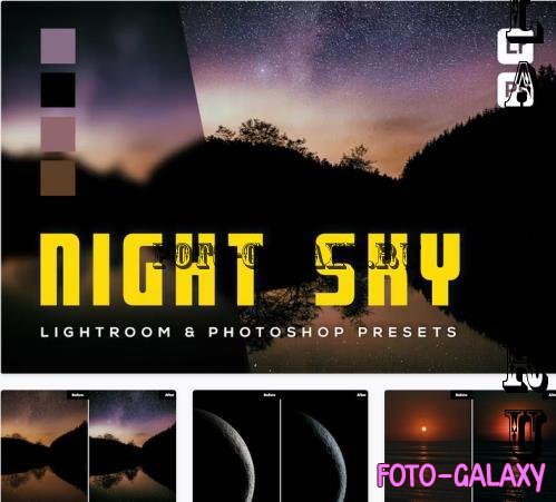 6 Night Sky Lightroom and Photoshop Presets - LULXHQU