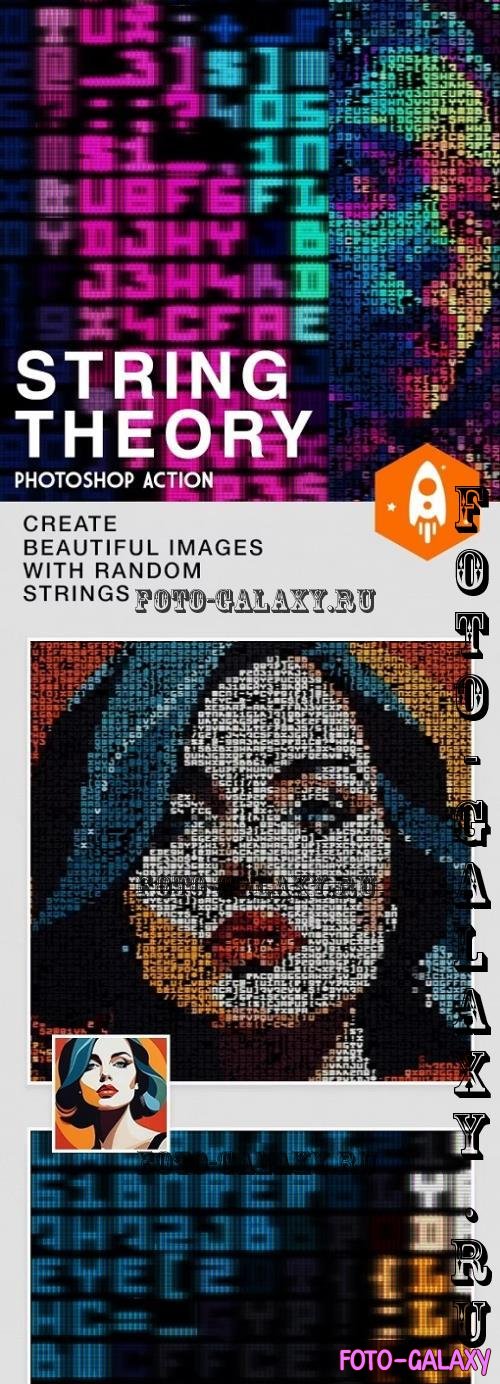 String Theory Photoshop Ascii Text Art Action - 52327447