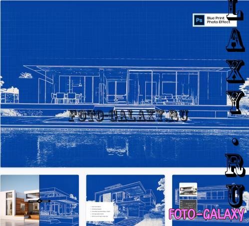 Blue Print Photo Effect - 8YUY27E