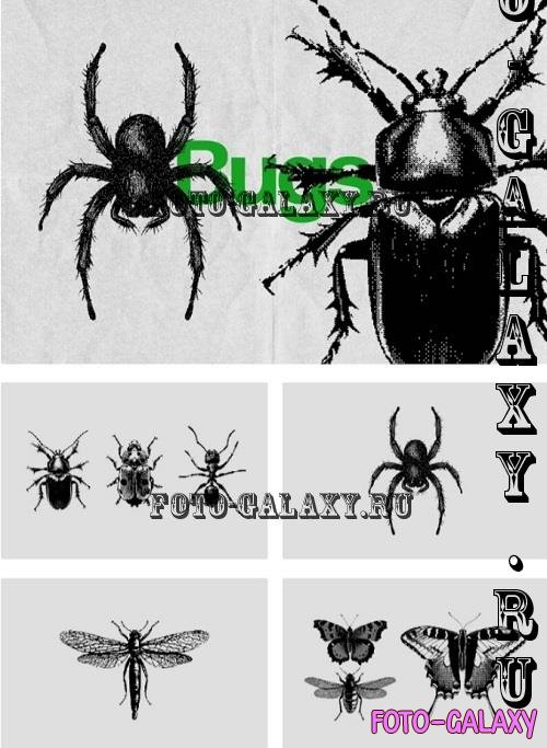 Bugs Dithering Bitmap Vector Shapes