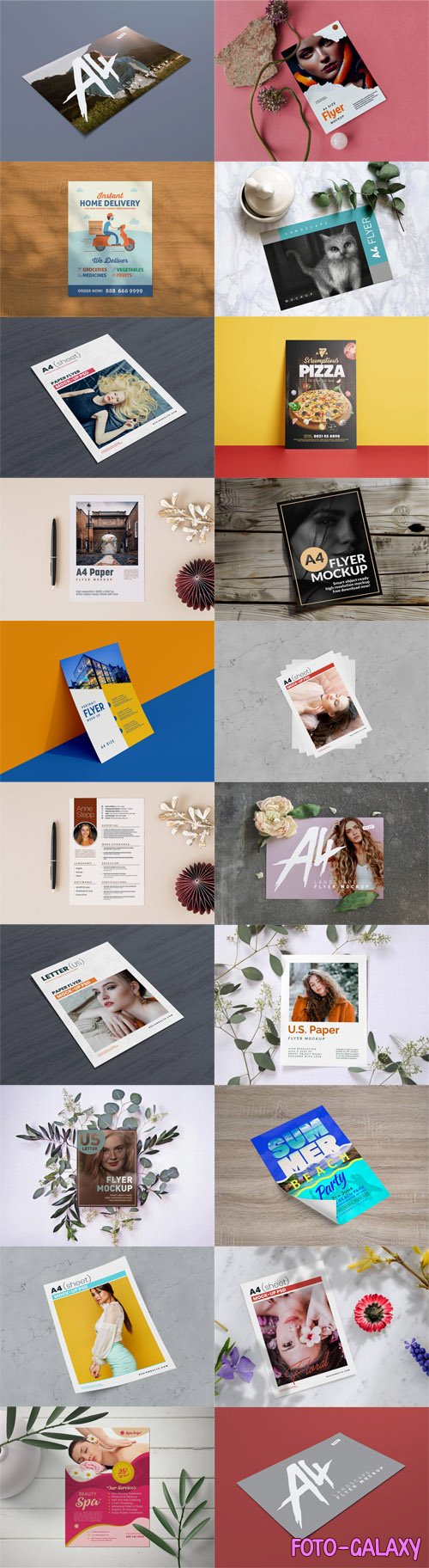 Awesome A4 Flyers PSD Mockups Templates Collection