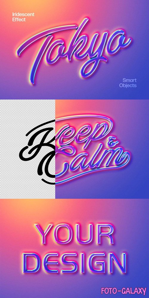Gradient Holo Photoshop Effect for Text & Logo