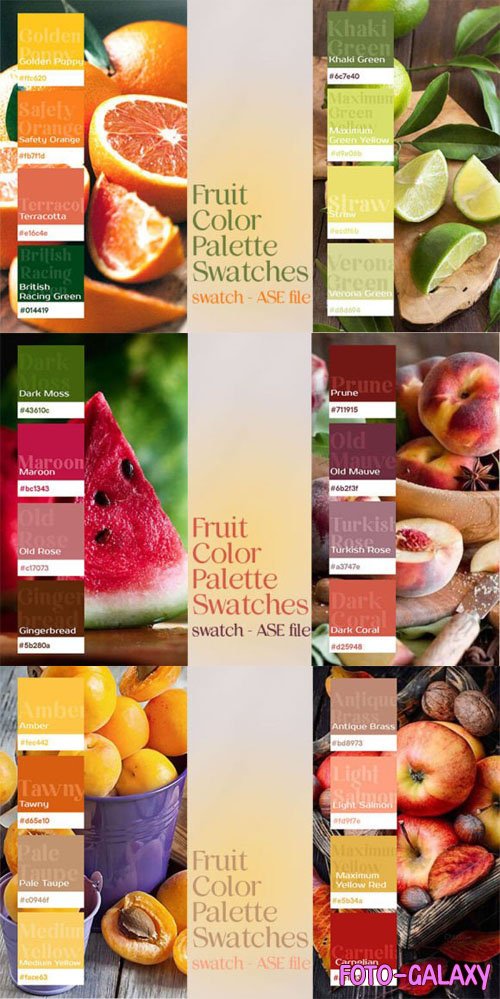 Fruit Color Palette Swatches for Photoshop