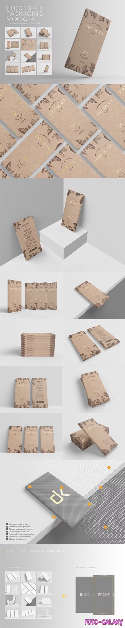 Chocolate Packaging PSD Mockup Templates