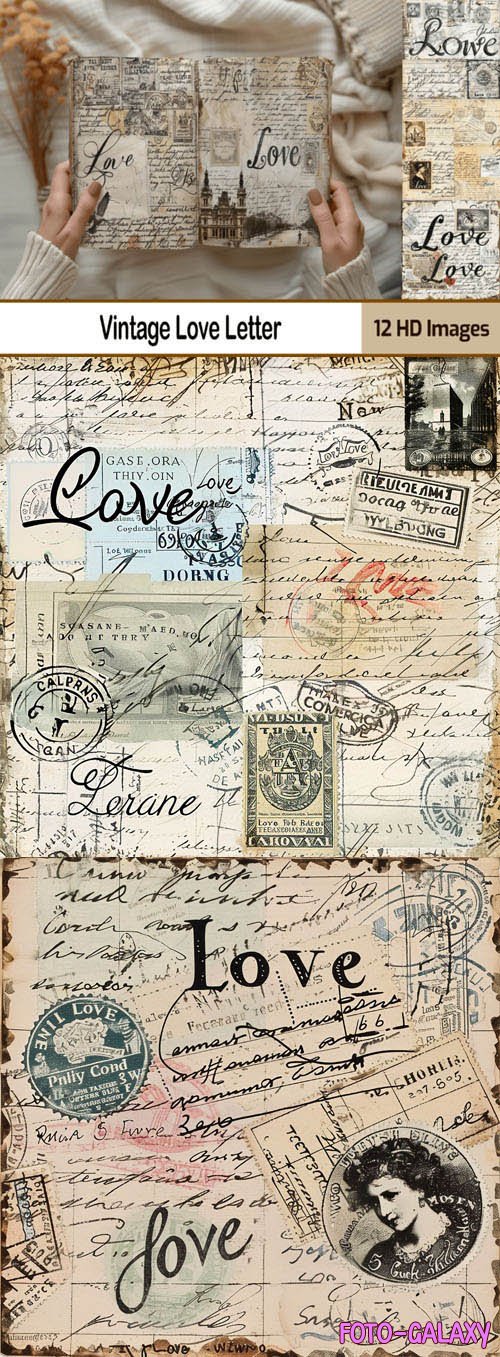 Vintage Love Letters - 12 Textures