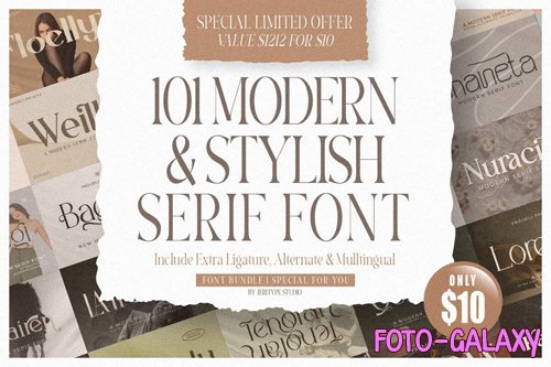 Modern & Stylish Serif Font Mega Bundle - 101 Premium Fonts