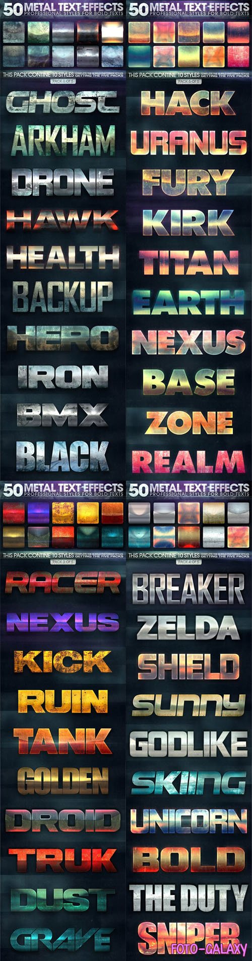 250 Premium Metal Text Style Effects for Photoshop