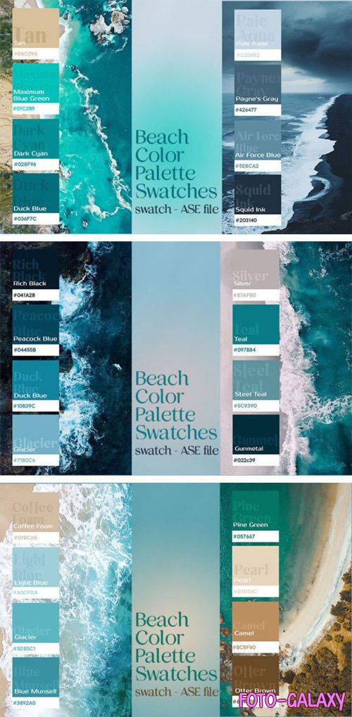 Beach Color Palette Swatches for Photoshop