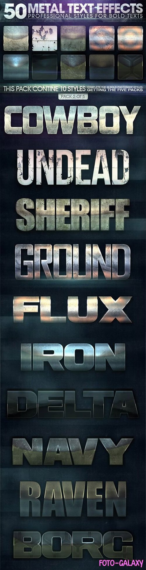 250 Premium Metal Text Style Effects for Photoshop