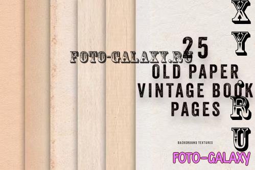 25 Old Paper Book Pages Sheets Texture Background - QLXJNJM