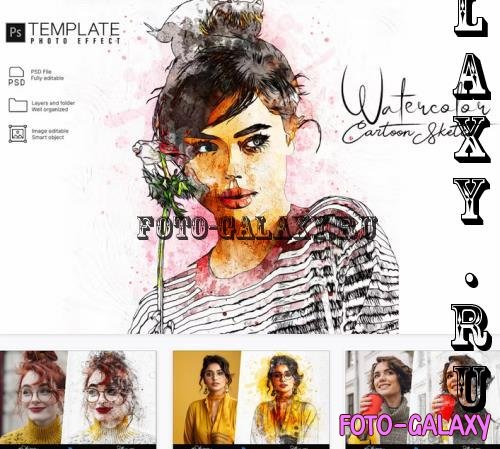 Watercolor Photo Effect Psd Template - X3QFTQ9