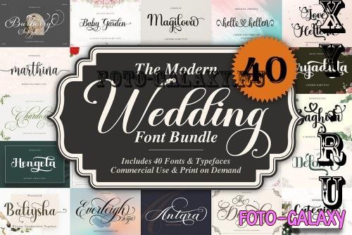 The Modern Wedding Font Bundle - 40 Premium Fonts