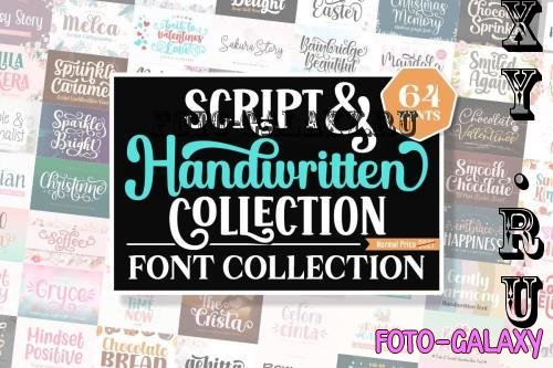 Script and Handwritten Font Bundle - 64 Premium Fonts