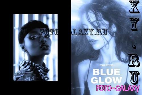 Blue Glow Photo Effect for Posters - 7D3WP3Z