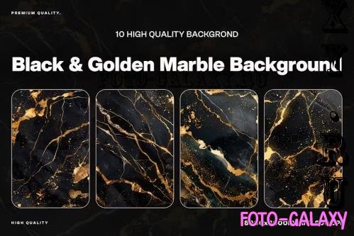 10 Black & Golden Marble Background Texture - PXRXBGB