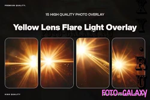 15 Yellow Lens Flare Light Overlay - 9ZZG236