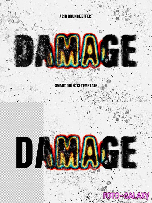 Acid Grunge - Damage Distortion Photoshop Text Effect