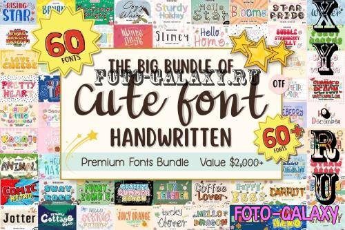 Cute Font Bundle - 68 Premium Fonts