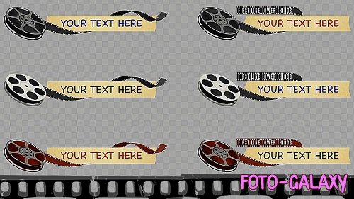 Pack Of Retro Film Reel Lower Thirds On Alpha 2592488 - Motion Graphics