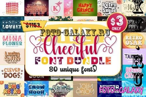 The Cheerful Font Bundle - 80 Premium Fonts
