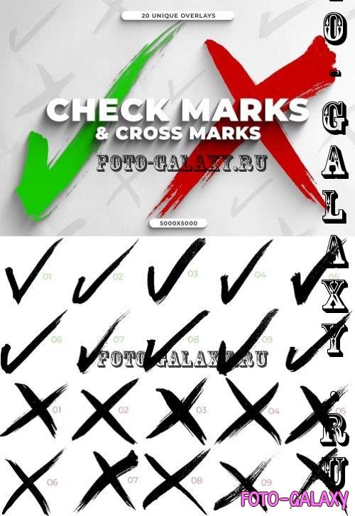20 Check Mark & Cross Mark Overlays - NJBWB3Z