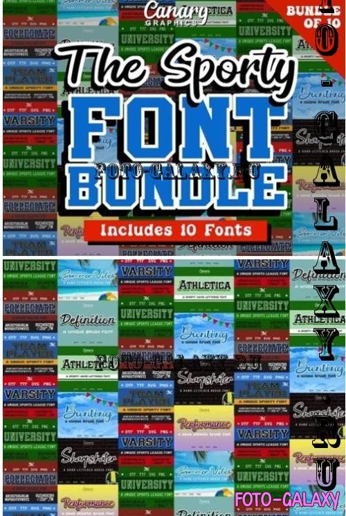 The Sporty Font Bundle - 10 Premium Fonts