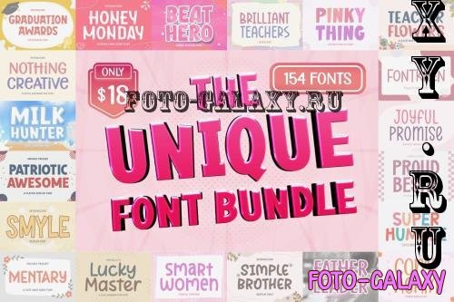 The Unique Font Bundle - 136 Premium Fonts