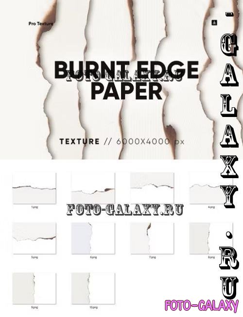 10 Burnt Paper Edge Textures HQ - 281675228