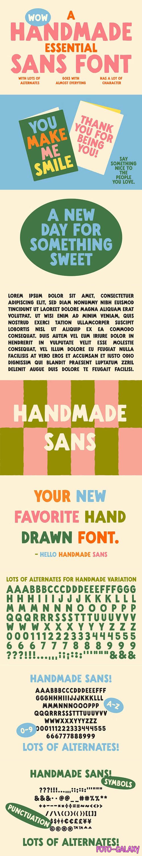 Handmade Sans - Hand Lettered Font