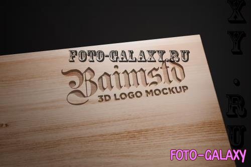 Engraved Wood Logo Mockup - YNMRXJH