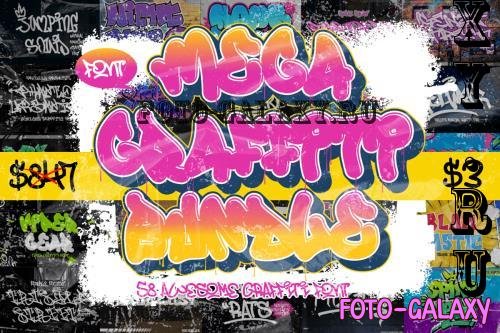 Graffiti Font Mega Bundle - 58 Premium Fonts