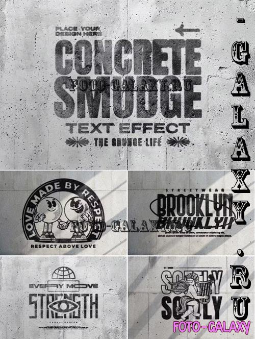 Grunge Concrete Text & Logo Effect Mockup - 5GG3N4U