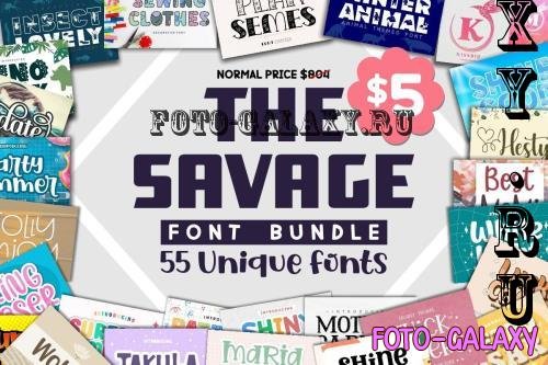 Savage Font Bundle - 55 Premium Fonts