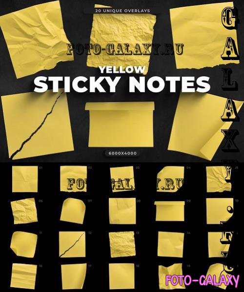 20 Yellow Sticky Notes Overlays - BUCYMTX