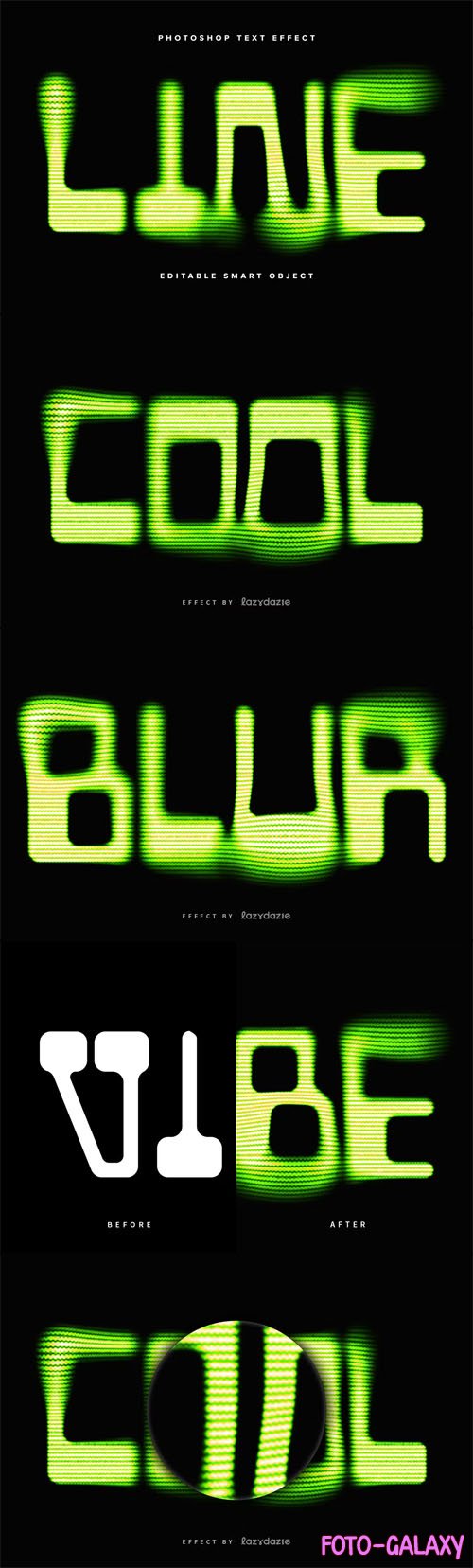 Neon Green Blurry PSD Text Effect