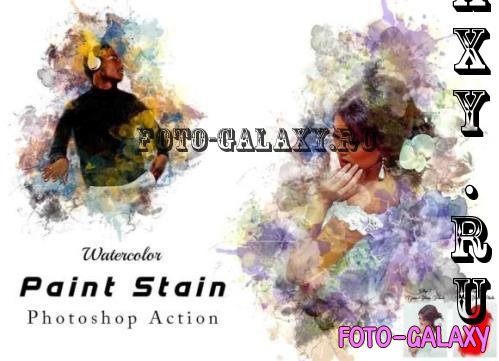 Watercolor Paint Stain Ps Action - 92103180