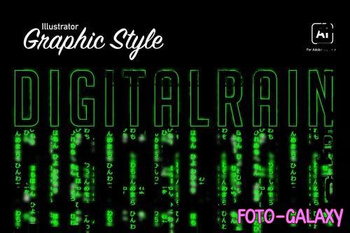 Digital Rain Graphic Style for Illustrator - 8N9SQUA