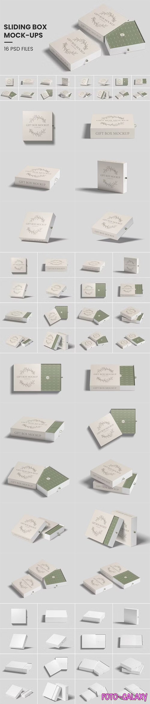 Sliding Gift Box PSD Mockup Templates