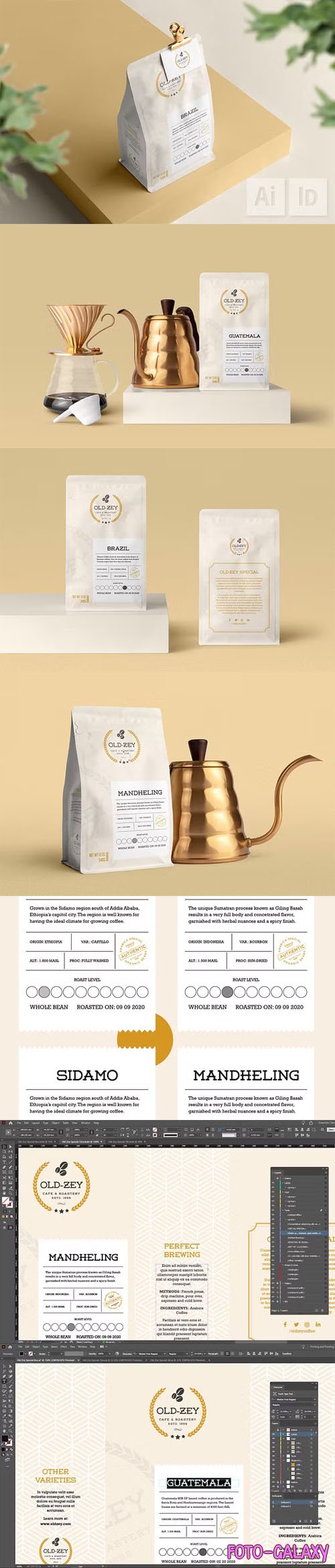 Old Zey Coffee Bag Special Duo - for Illustrator & InDesign